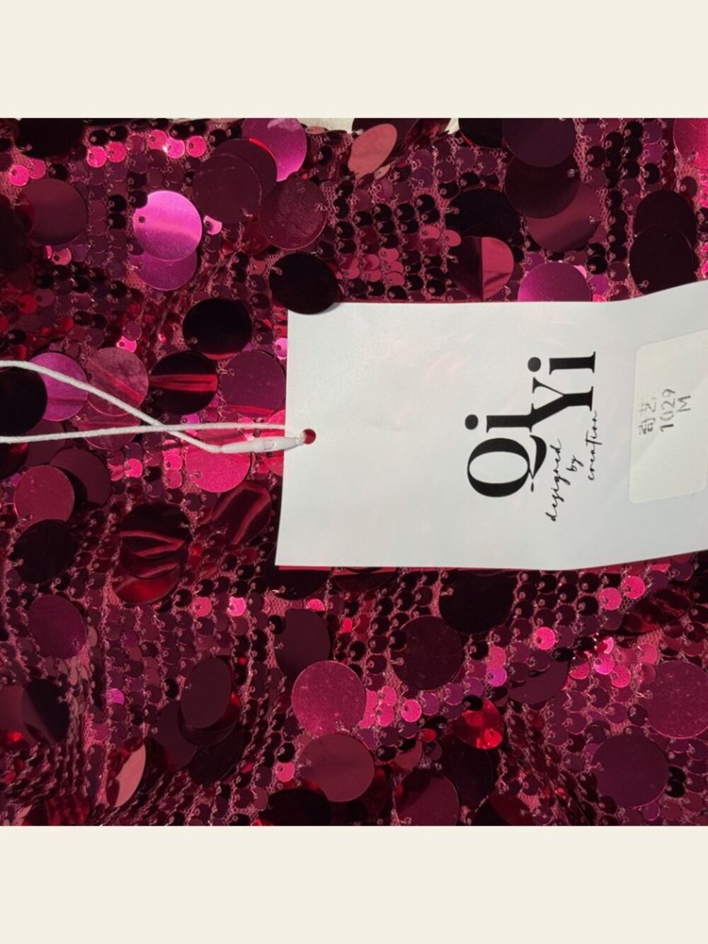 Hot Pink Sequin Paillette Mini Skirt Magenta Satin Lined NWT Size M - Picture 6 of 7